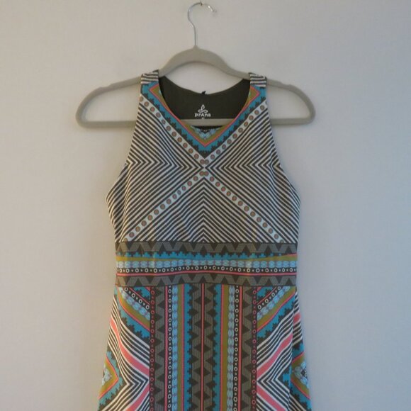 PRANA Ariel Athleisure Dress in Green Taos Southwestern Aztec Pickleball Sz XS - Picture 5 of 13